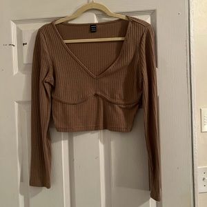 SHEIN brown crop top. Size L.